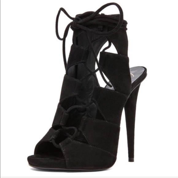 Giuseppe Zanotti Suede Side-Lace Ankle-Tie Sandal - Picture 5 of 8